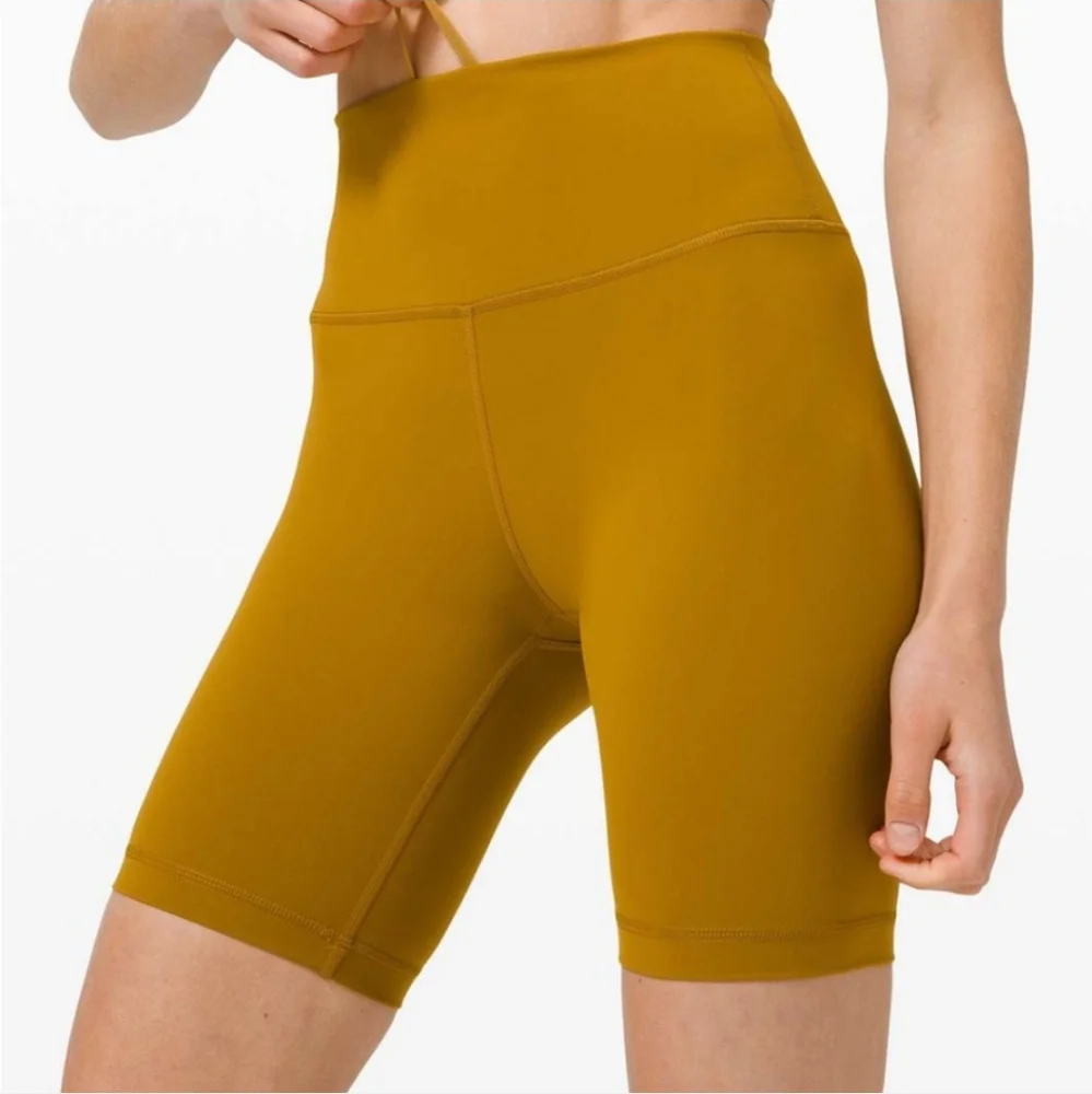 lululemon athletica Mustard Yellow Athletic Shorts - Picture 1 of 9